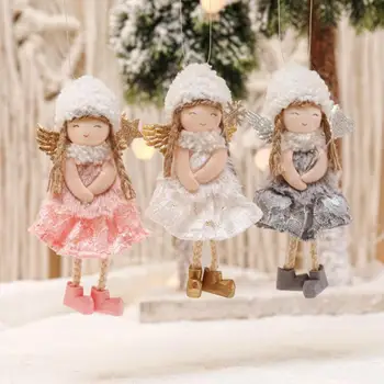 Рождественская Плюшевая подвеска в виде куклы-Ангела, Украшения для Рождественской елки, украшения для дома, декор для новогодней вечеринки 2024, Подарки для детей