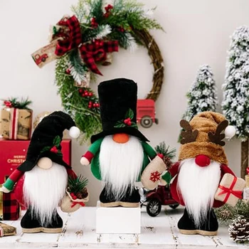Рождественские украшения в виде гномов, 3 упаковки, рождественские гномы, плюшевые украшения ручной работы, рождественский эльф, Санта-Олень, долговечные украшения