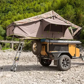 С дополнительной комнатой Непромокаемый алюминиевый кемпинговый автомобиль 4x4 на 4-5 человек с мягкой обшивкой на крыше, палатка на крыше для автомобиля Suv Truck