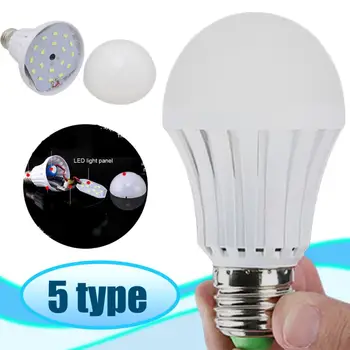 Светодиодное аварийное освещение, светодиодная лампа E27, светодиодная лампа мощностью 5 Вт, 7 Вт, 9 Вт, аккумуляторная лампа освещения, перезаряжаемые аварийные светодиодные лампы