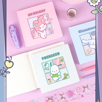 Семейная квадратная бухгалтерская книга Sanrio с 80 милыми мультяшными блокнотами с твердой обложкой на внутренней сетке