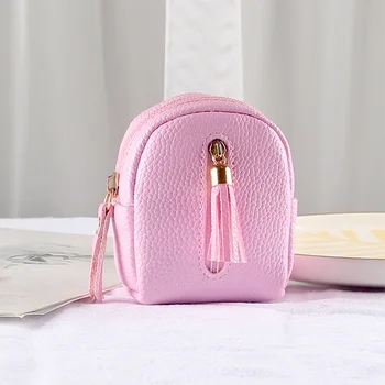 Симпатичный двухслойный кошелек с кисточками в форме сумки для женщин и девочек, мини-рюкзак, ключи, карта, брелок, Сумочка, кошелек