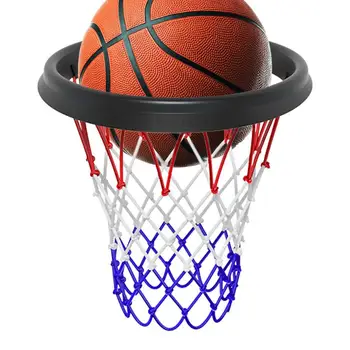Стандартная баскетбольная сетка из прочной толстой нити, Трехцветная Универсальная прочная сетка для баскетбольного мяча, Сменная сетка для баскетбольного мяча
