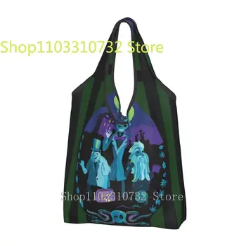 Сумки для покупок в Особняке с привидениями с модной печатью, портативная сумка для покупок через плечо