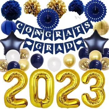 Тематический набор воздушных шаров для выпускного сезона 2023 г. Набор украшений для выпускного флага Организация вечеринки Принадлежности для украшения выпускного шаром
