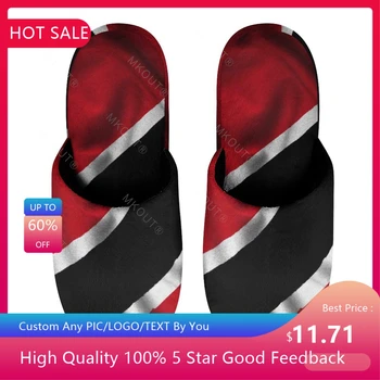 Флаг Тринидада И Тобаго (3) Теплые Хлопчатобумажные Тапочки Для Мужчин И Женщин На Толстой Мягкой Подошве, Нескользящая Пушистая Обувь, Домашние Тапочки S
