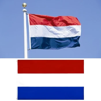Флаги Голландии Долговечны, сшиты из высокопрочного полиэстера в полоску с двух сторон
