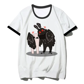 футболка mothman женская harajuku графический дизайнер топ для девочек японская одежда