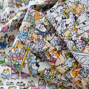Хлопчатобумажная ткань для кошек, ткань для одежды ручной работы 