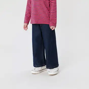 Широкие осенние брюки из хлопчатобумажного денима для девочек MARC & JANIE 231727