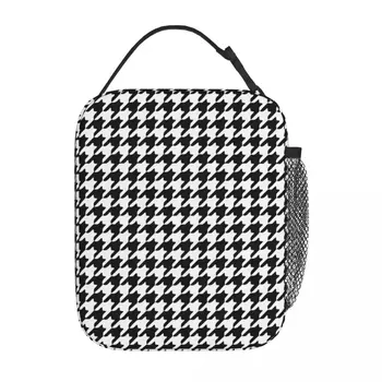 Школьная сумка для ланча с черно-белым рисунком 